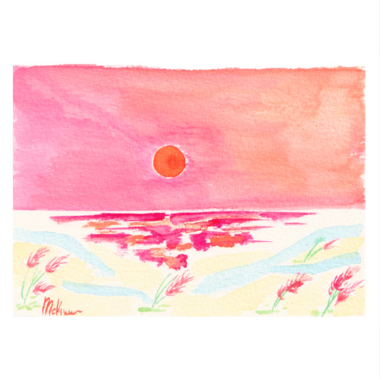 "beachfront sunset"